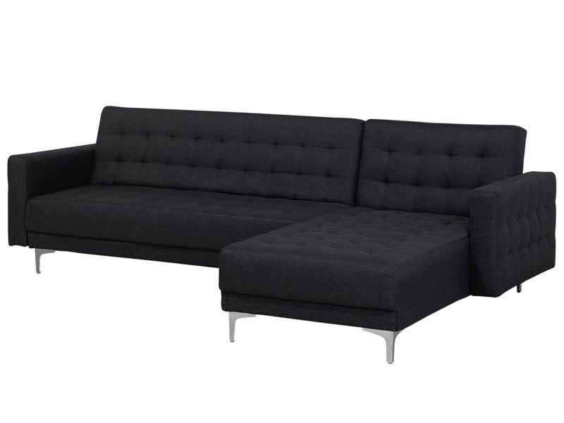 Sofa narożna Aberdeen Grafitowy Tkanina Lewostronny 1 szt.