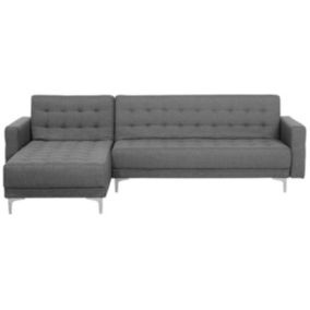 Sofa narożna Aberdeen Jasnoszary Tkanina Prawostronny 1 szt.