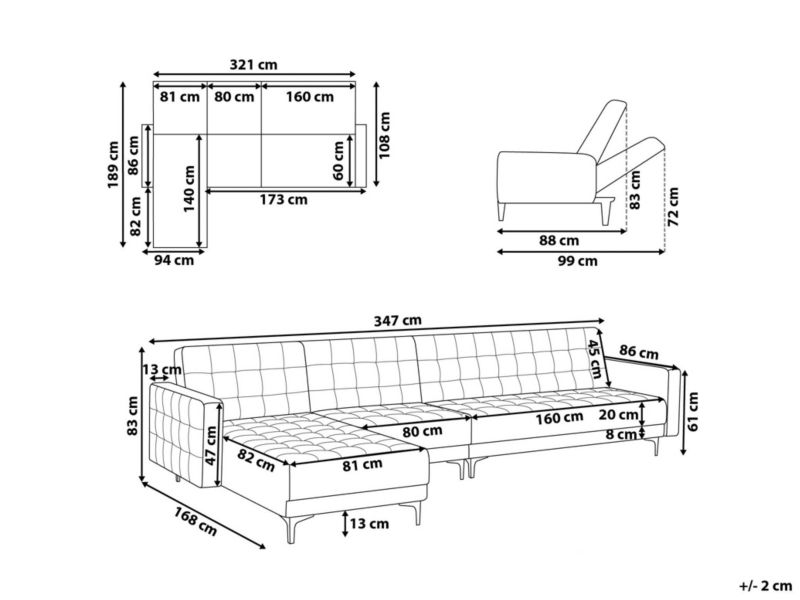 Sofa narożna Aberdeen Welur Różowy Prawostronny 1 szt.