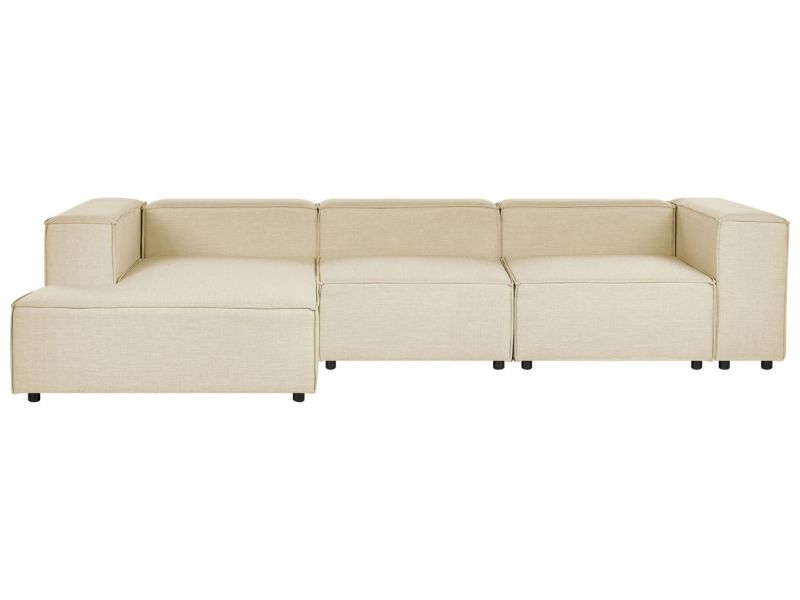 Sofa narożna Aprica Beżowy Tkanina Prawostronny 1 szt.