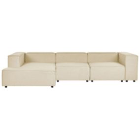Sofa narożna Aprica Beżowy Tkanina Prawostronny 1 szt.