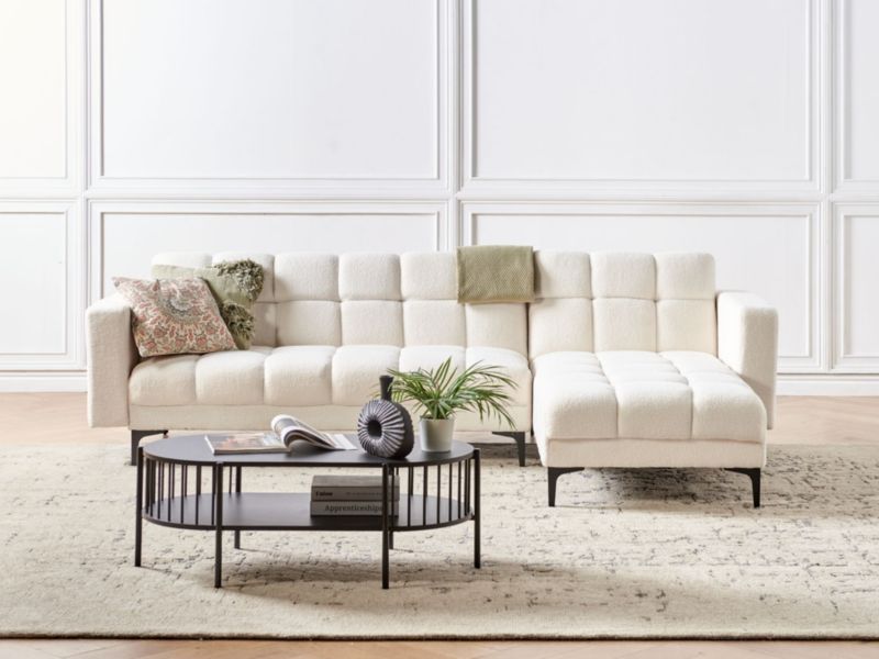 Sofa narożna lewostronna Alnes Boucle Biały 1 szt.