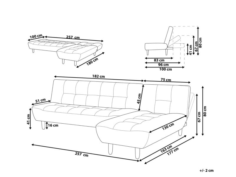 Sofa narożna lewostronna Alsten  Ciemnoszary Lewostronny 1 szt.