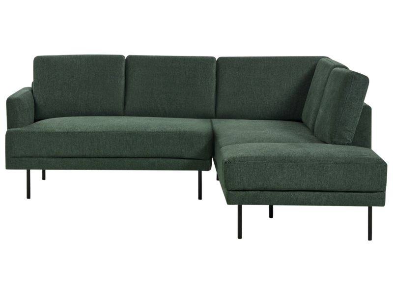 Sofa narożna lewostronna Breda Ciemnozielony Tkanina Lewostronny 1 szt.