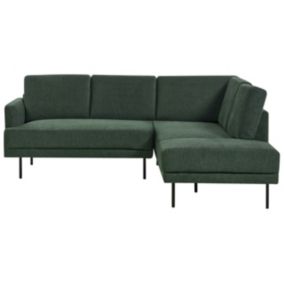 Sofa narożna lewostronna Breda Ciemnozielony Tkanina Lewostronny 1 szt.