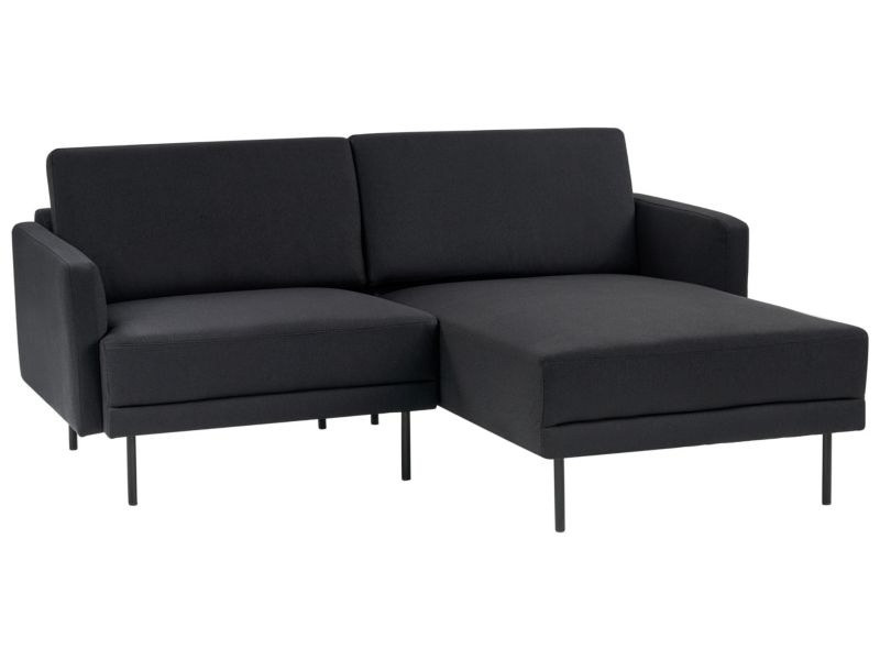 Sofa narożna lewostronna Breda Czarny 2-osobowa Lewostronny 1 szt.