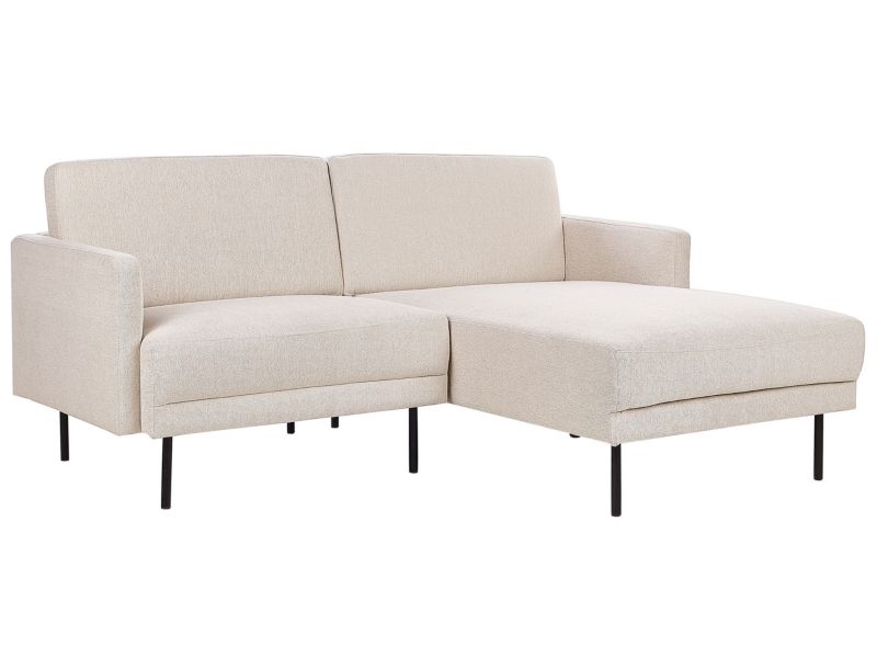 Sofa narożna lewostronna Breda Jasnobeżowy Tkanina 2-osobowa Lewostronny 1 szt.