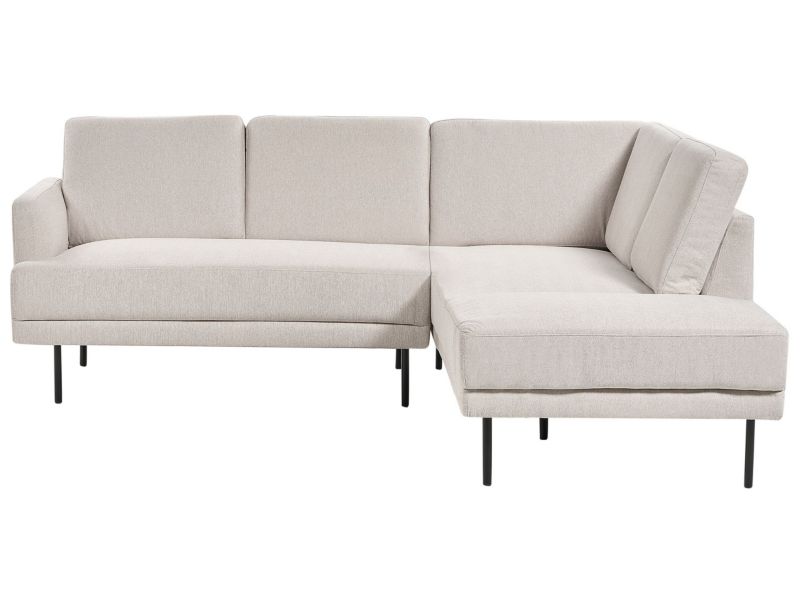 Sofa narożna lewostronna Breda Jasnobeżowy Tkanina Lewostronny 1 szt.