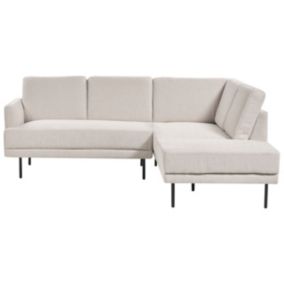 Sofa narożna lewostronna Breda Jasnobeżowy Tkanina Lewostronny 1 szt.