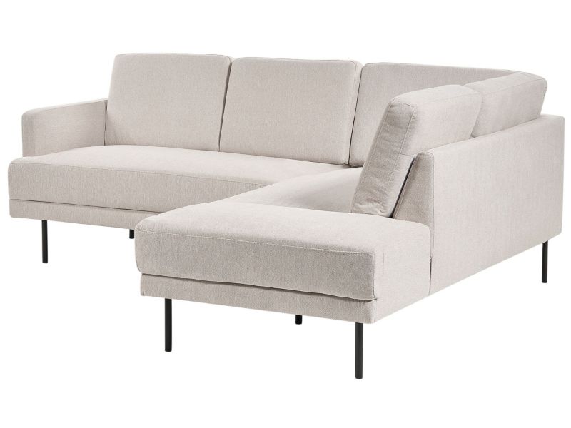 Sofa narożna lewostronna Breda Jasnobeżowy Tkanina Lewostronny 1 szt.