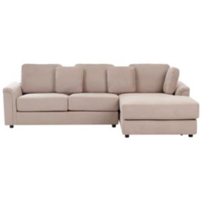 Sofa narożna lewostronna Kohlo Beżowoszary Tkanina Lewostronny 1 szt.