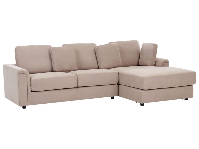 Sofa narożna lewostronna Kohlo Beżowoszary Tkanina Lewostronny 1 szt.