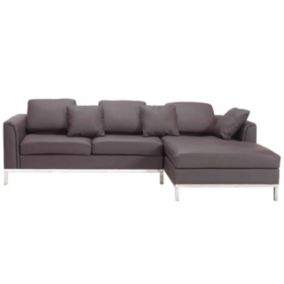 Sofa narożna lewostronna Oslo Brązowy Skóra naturalna Lewostronny 1 szt.