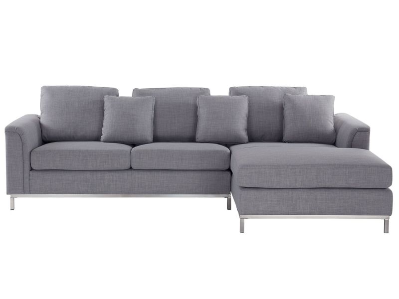 Sofa narożna lewostronna Oslo Jasnoszary Tkanina Lewostronny 1 szt.