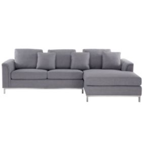 Sofa narożna lewostronna Oslo Jasnoszary Tkanina Lewostronny 1 szt.