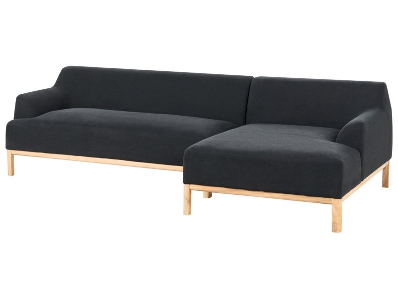 Sofa narożna lewostronna Sosjo Czarny Tkanina Lewostronny 1 szt.