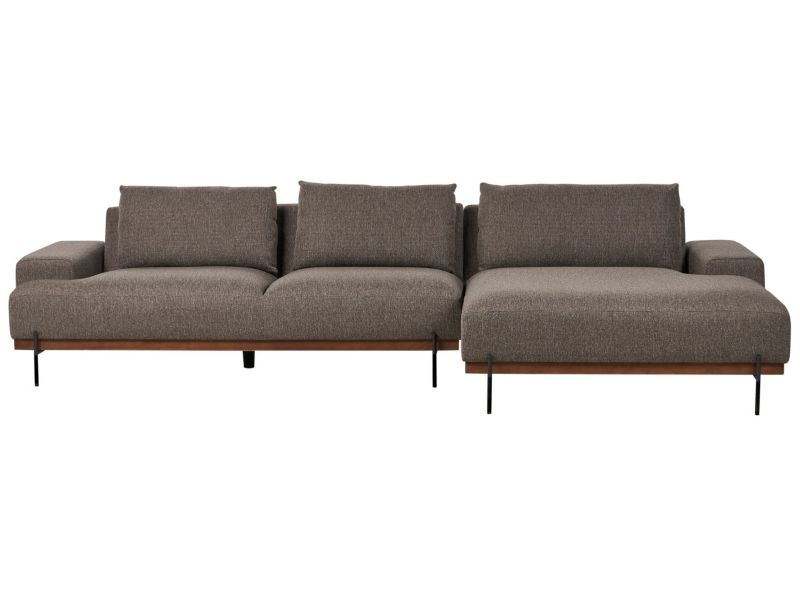 Sofa narożna Mariferd Brązowy Tkanina Lewostronny 1 szt.