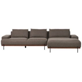 Sofa narożna Mariferd Brązowy Tkanina Lewostronny 1 szt.