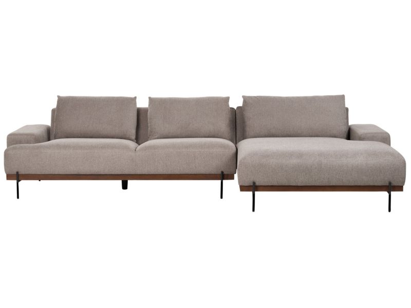 Sofa narożna Mariferd Jasnobrązowy Tkanina Lewostronny 1 szt.