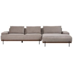 Sofa narożna Mariferd Jasnobrązowy Tkanina Lewostronny 1 szt.