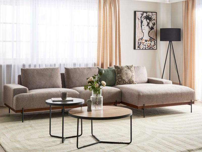 Sofa narożna Mariferd Jasnobrązowy Tkanina Lewostronny 1 szt.