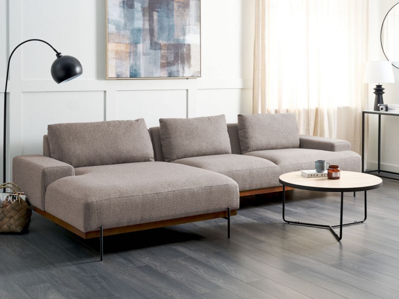 Sofa narożna Mariferd Jasnobrązowy Tkanina Prawostronny 1 szt.