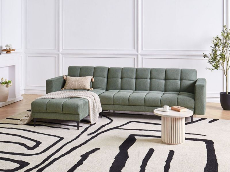 Sofa narożna prawostronna Alnes Ciemnozielony Prawostronny 1 szt.