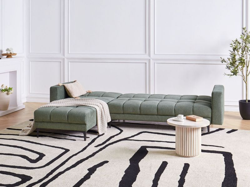 Sofa narożna prawostronna Alnes Ciemnozielony Prawostronny 1 szt.