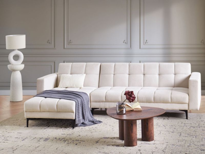 Sofa narożna prawostronna Alnes Złamana biel Prawostronny 1 szt.