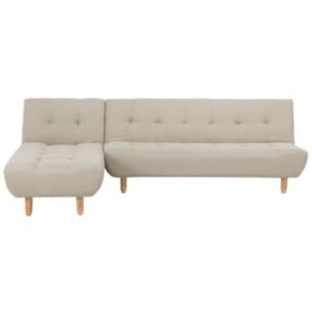 Sofa narożna prawostronna Alsten Jasnobeżowy Tkanina Prawostronny 1 szt.