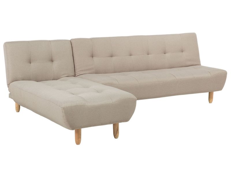 Sofa narożna prawostronna Alsten Jasnobeżowy Tkanina Prawostronny 1 szt.