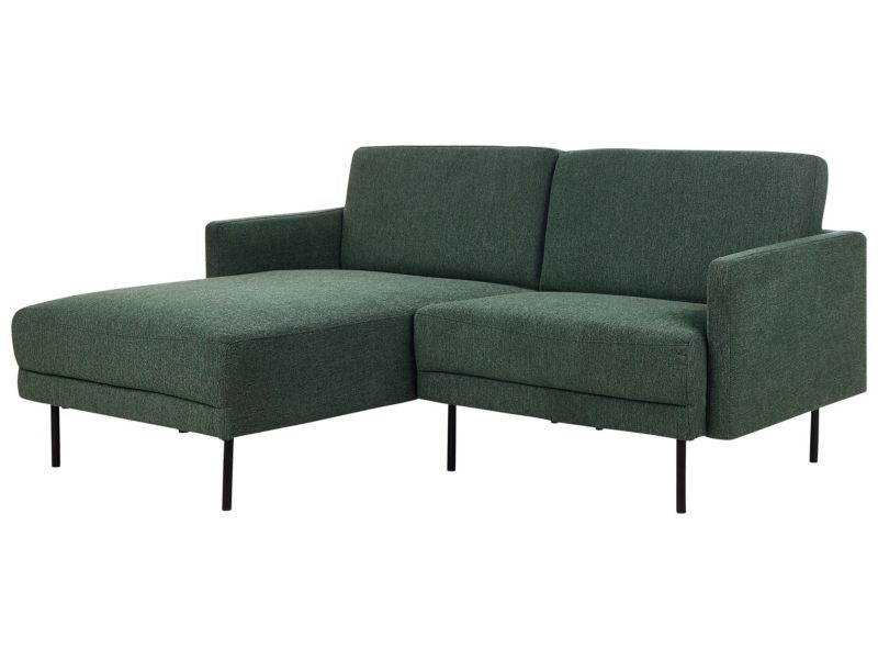 Sofa narożna prawostronna Breda Ciemnozielony Tkanina 2-osobowa Prawostronny 1 szt.