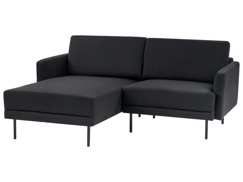 Sofa narożna prawostronna Breda Czarny 2-osobowa Prawostronny 1 szt.