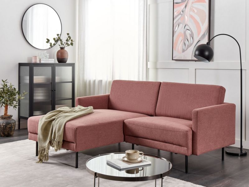 Sofa narożna prawostronna Breda Złoty brąz Tkanina 2-osobowa Prawostronny 1 szt.