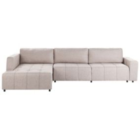 Sofa narożna prawostronna Innvik Jasnobrązowy Tkanina Prawostronny 1 szt.