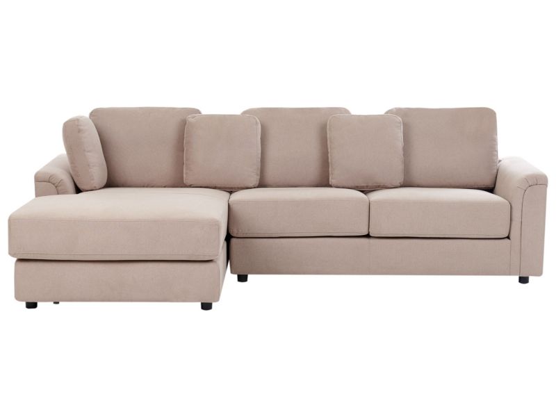 Sofa narożna prawostronna Kohlo Beżowoszary Tkanina Prawostronny 1 szt.