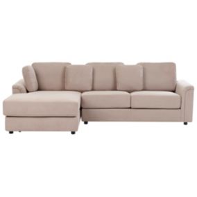 Sofa narożna prawostronna Kohlo Beżowoszary Tkanina Prawostronny 1 szt.