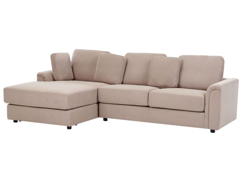 Sofa narożna prawostronna Kohlo Beżowoszary Tkanina Prawostronny 1 szt.