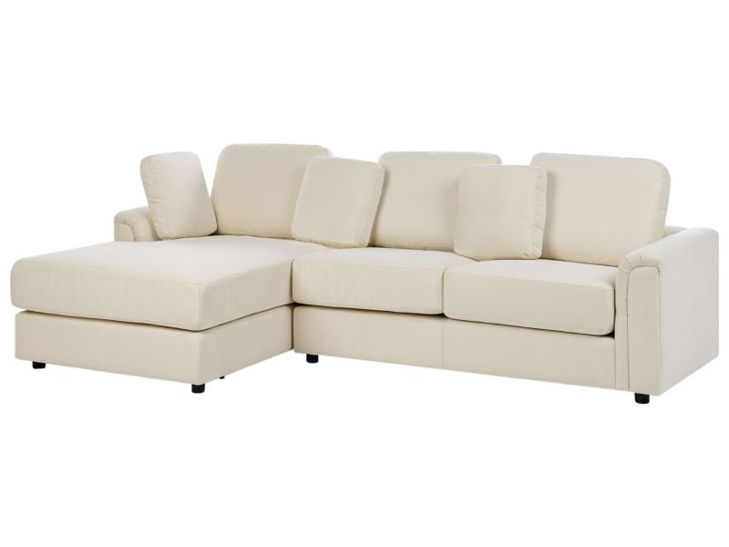 Sofa narożna prawostronna Kohlo Jasnobeżowy Tkanina Prawostronny 1 szt.