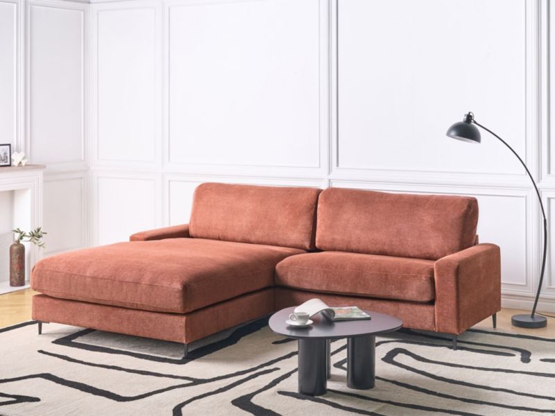 Sofa narożna prawostronna Maloy Czerwony dla 3 osób Prawostronny 1 szt.