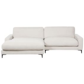 Sofa narożna prawostronna Maloy Złamana biel Tkanina szenilowa Prawostronny 1 szt.