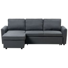 Sofa narożna prawostronna Nesna Czarny Tkanina Prawostronny 1 szt.