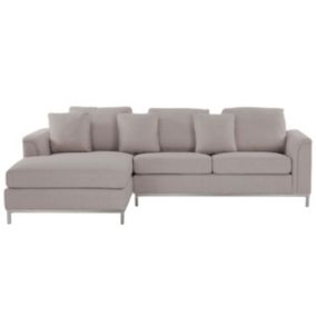 Sofa narożna prawostronna Oslo Beżowy Tkanina Prawostronny 1 szt.