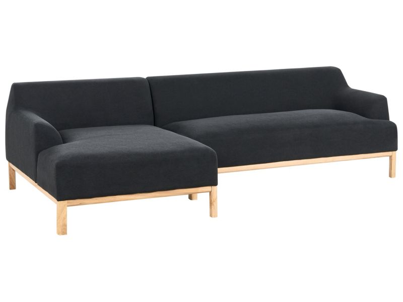 Sofa narożna prawostronna Sosjo Czarny Tkanina Prawostronny 1 szt.