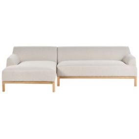 Sofa narożna prawostronna Sosjo Jasnobeżowy Tkanina Prawostronny 1 szt.
