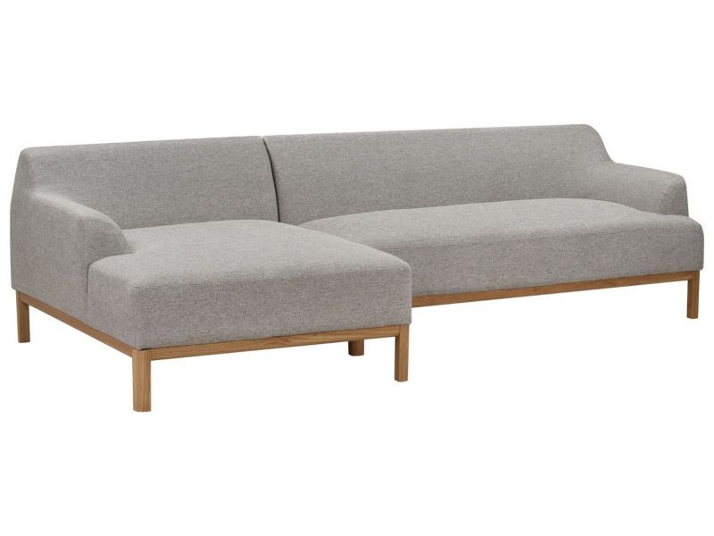 Sofa narożna prawostronna Sosjo Jasnoszary Tkanina Prawostronny 1 szt.