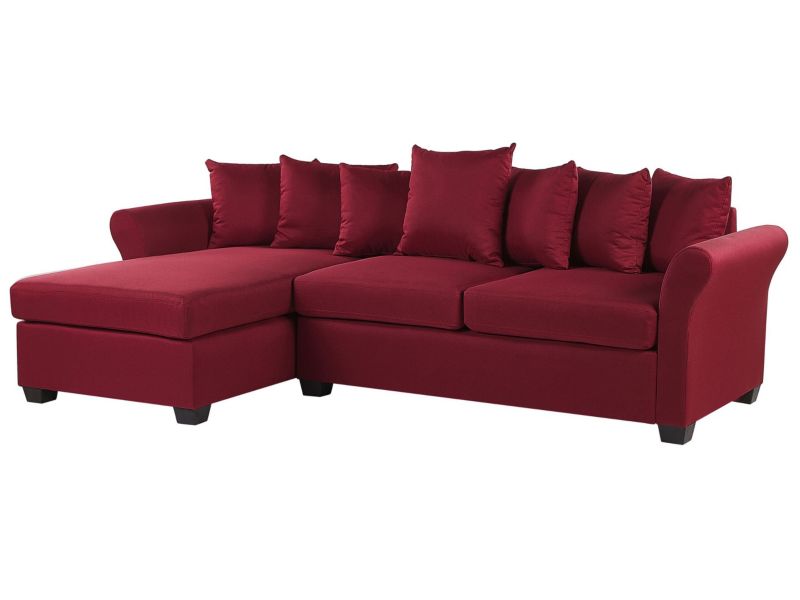 Sofa narożna prawostronna Vikna Bordowy Tkanina Prawostronny 1 szt.