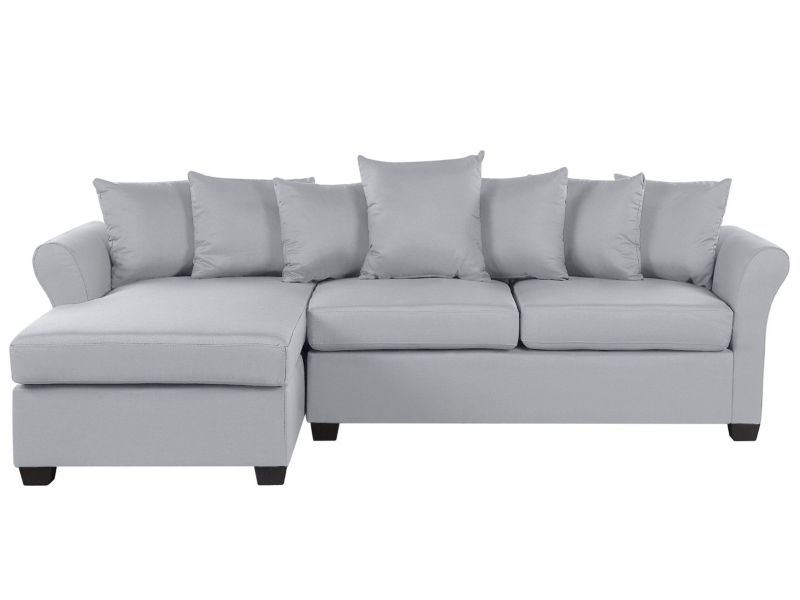 Sofa narożna prawostronna Vikna Jasnoszary Tkanina Prawostronny 1 szt.