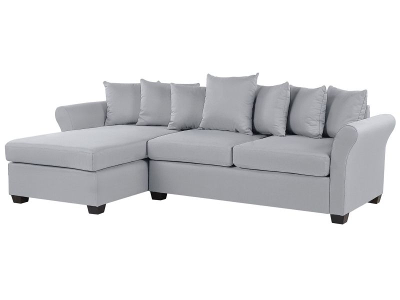 Sofa narożna prawostronna Vikna Jasnoszary Tkanina Prawostronny 1 szt.