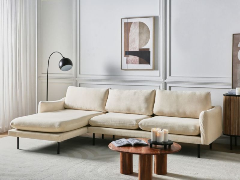 Sofa narożna prawostronna Vinterbro Jasnobeżowy Tkanina Prawostronny 1 szt.